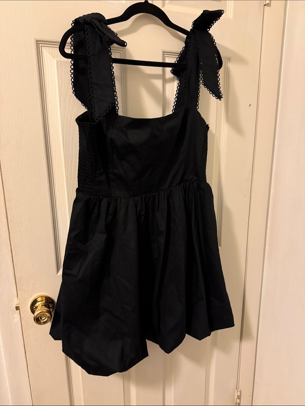 Adrianna Papell Black Sundress with Loop-Trim Straps
